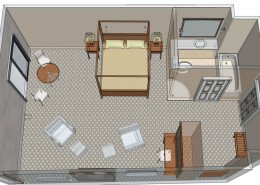 Hotel Room in 3D X-Ray Style